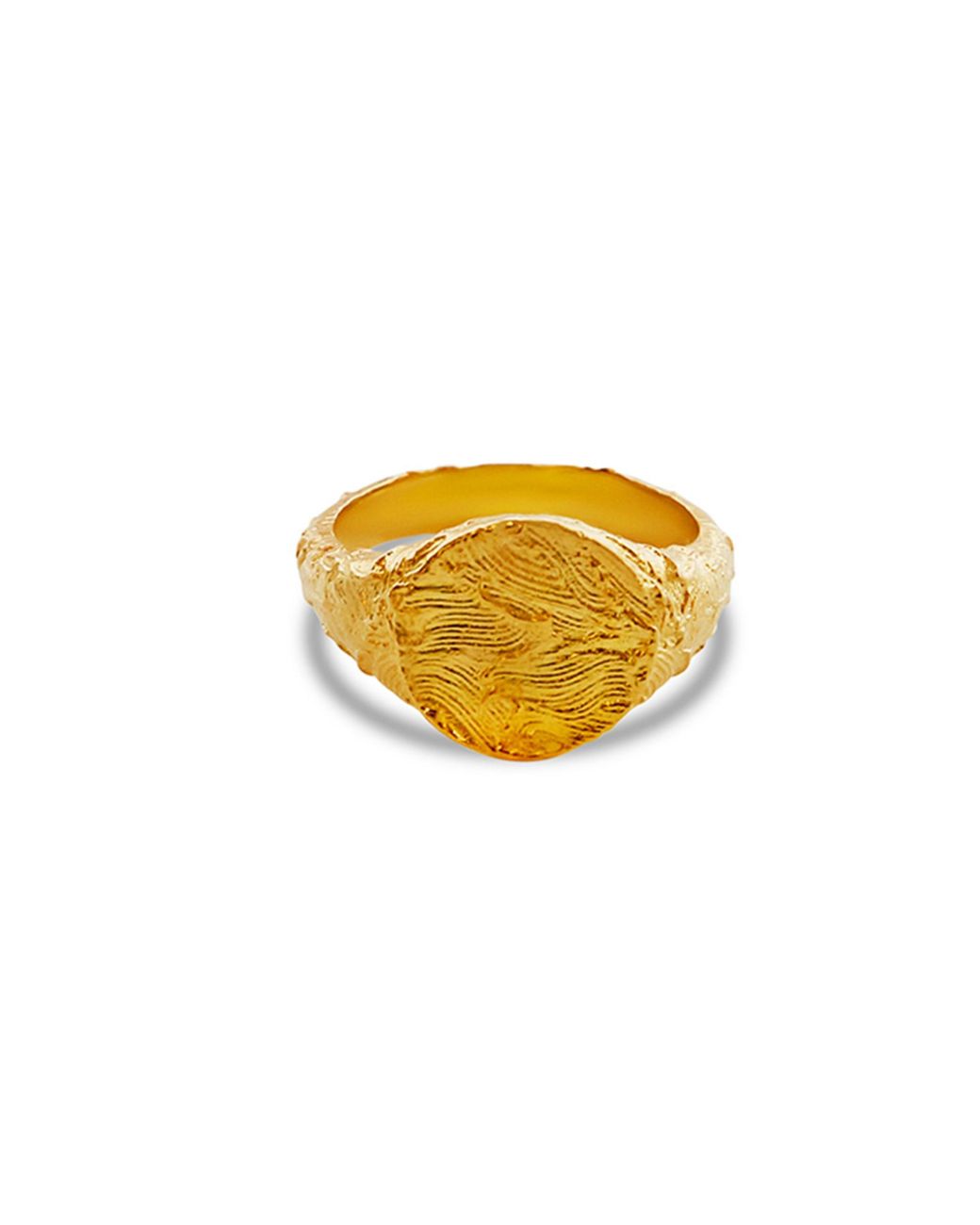 Argento Vivo Yellow Sandblasted Round Ring