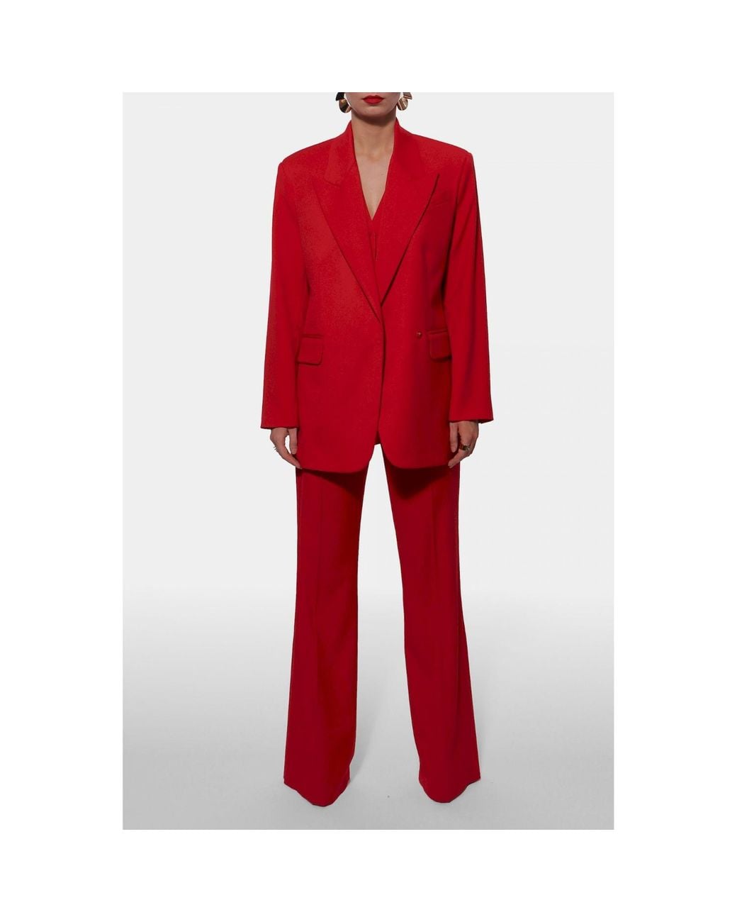 AGGI by HALEWSKI Red Blair Oversized Blazer