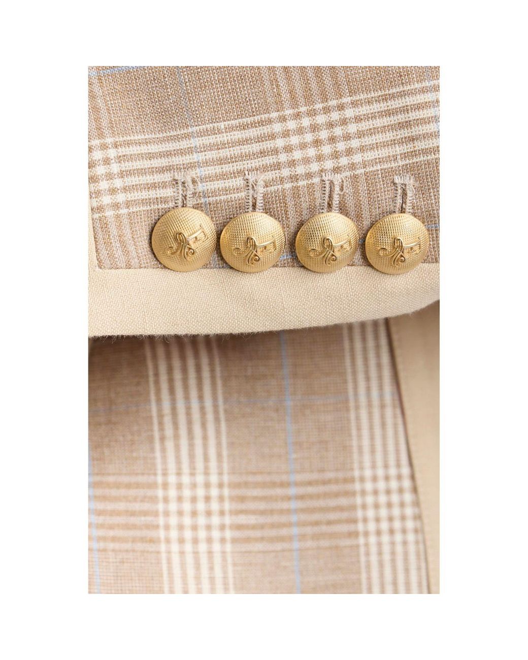 The Extreme Collection Natural Neutrals Camel Linen Tailored Blazer