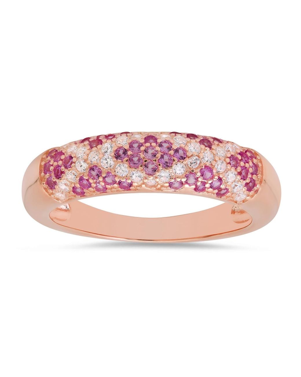 Kylie Harper Pink Pave Sapphire 'X' Band Ring