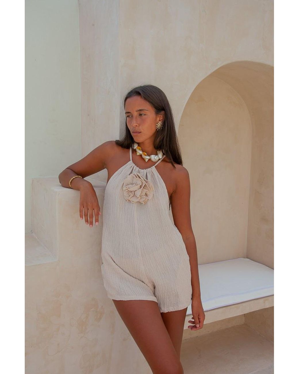 Palm Collective Natural Neutrals Bingin Playsuit