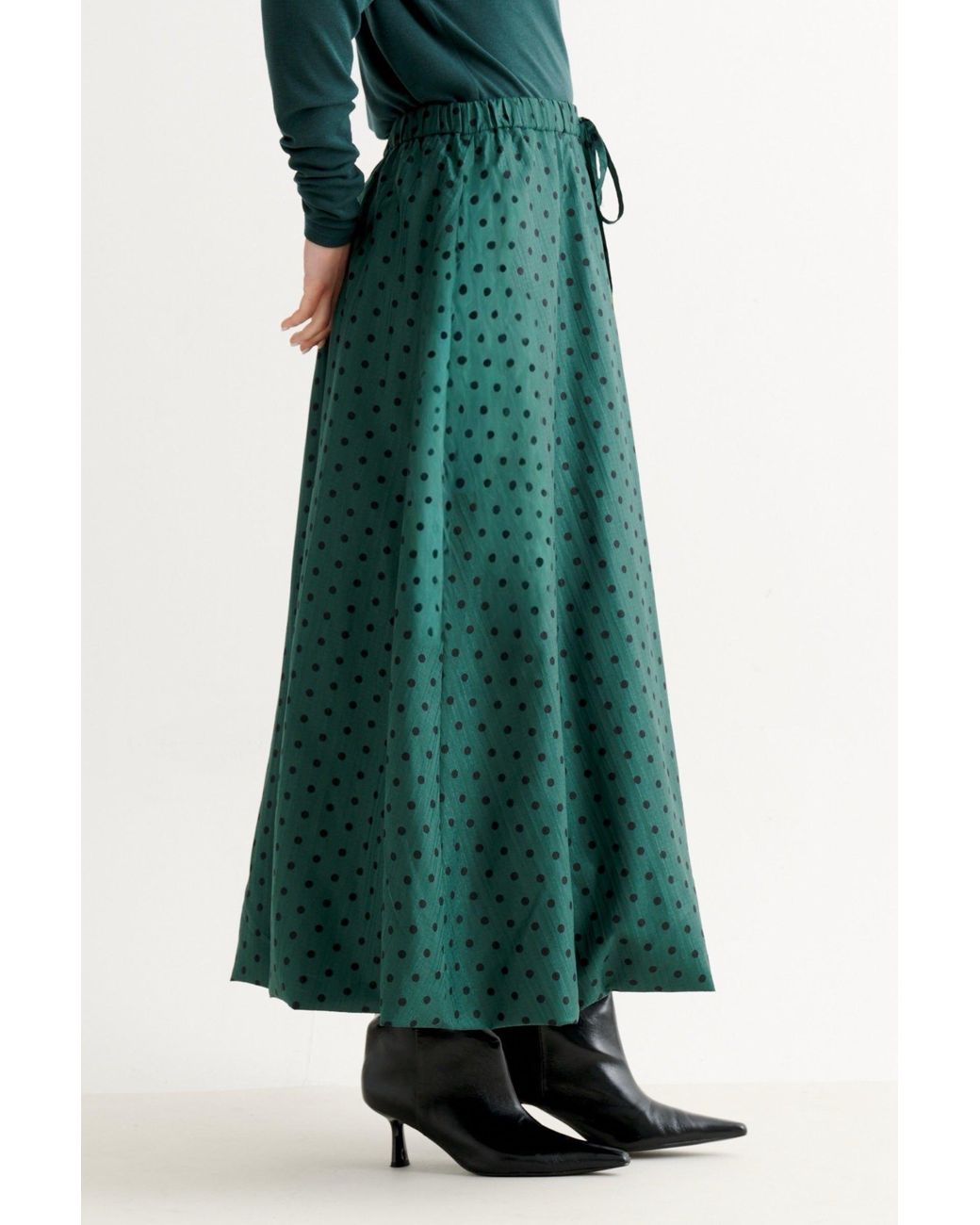 Louche Green Dixie Spot Print Balloon Midi Skirt