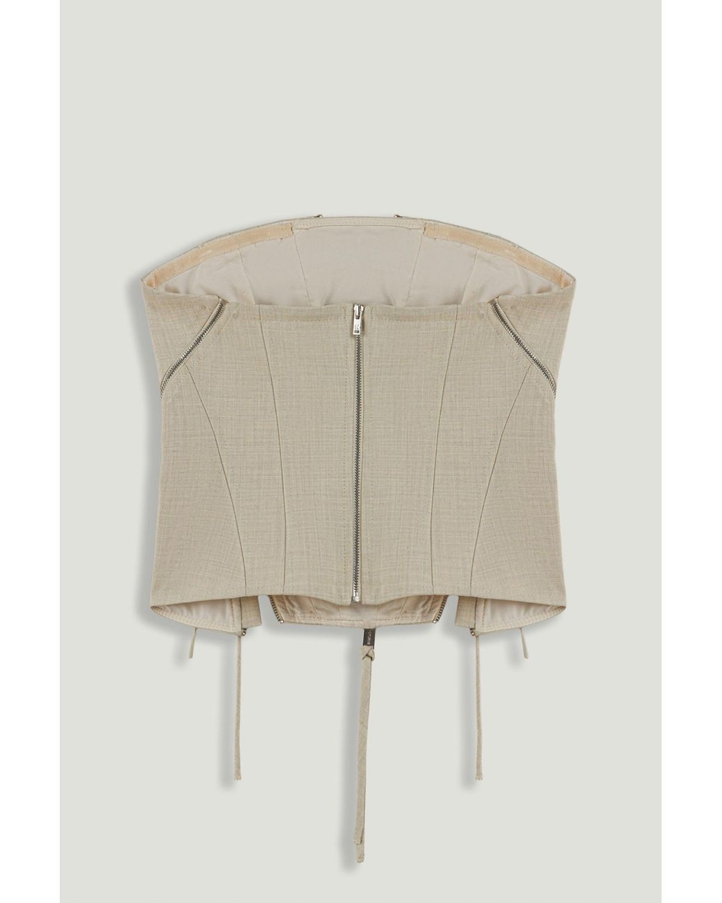Nocturne Natural Strapless Lace-Up Bustier