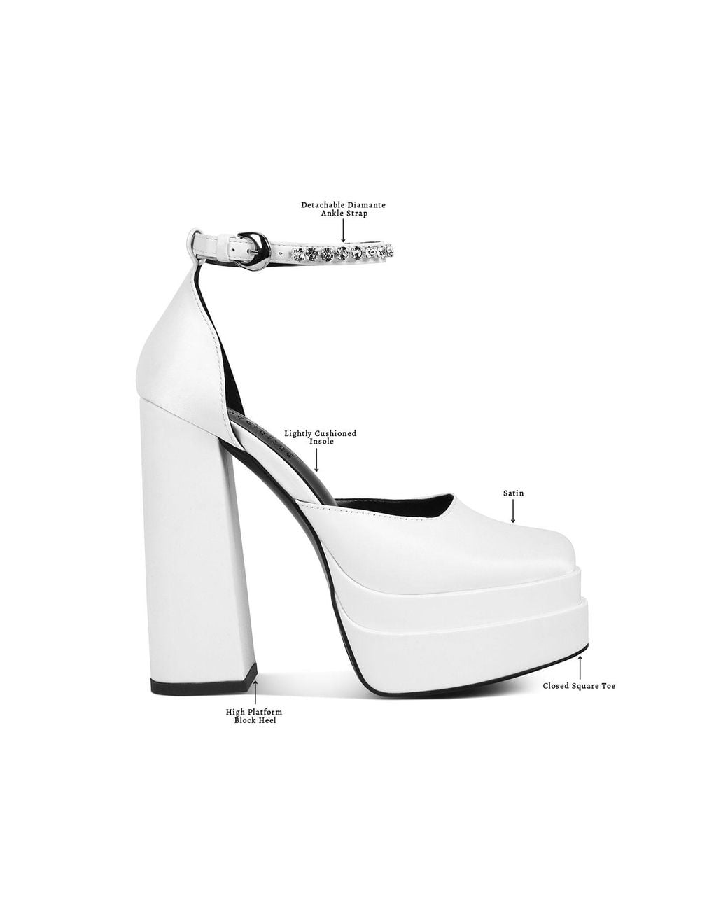 Rag & Co White Martini Sky High Platform Sandals By Rag & Co