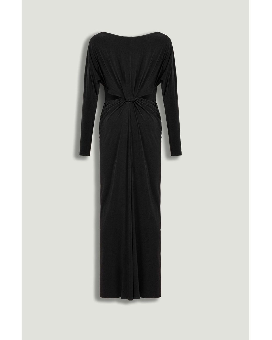 Nocturne Black One-Shoulder Cut-Out Maxi Dress