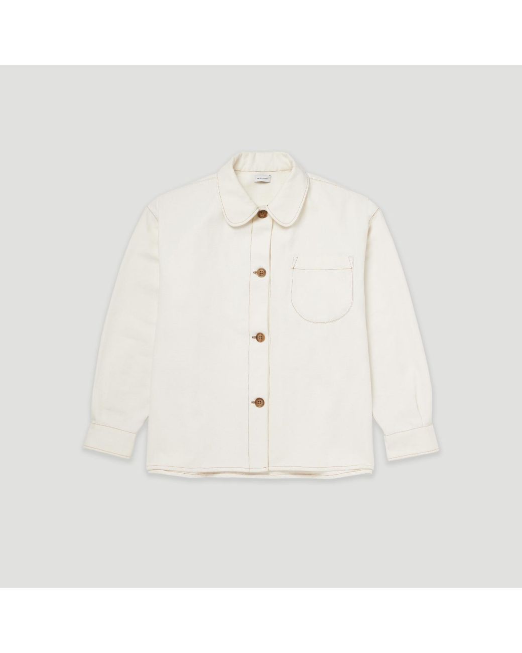 Heidi Stutt White Cotton-Canvas Shacket
