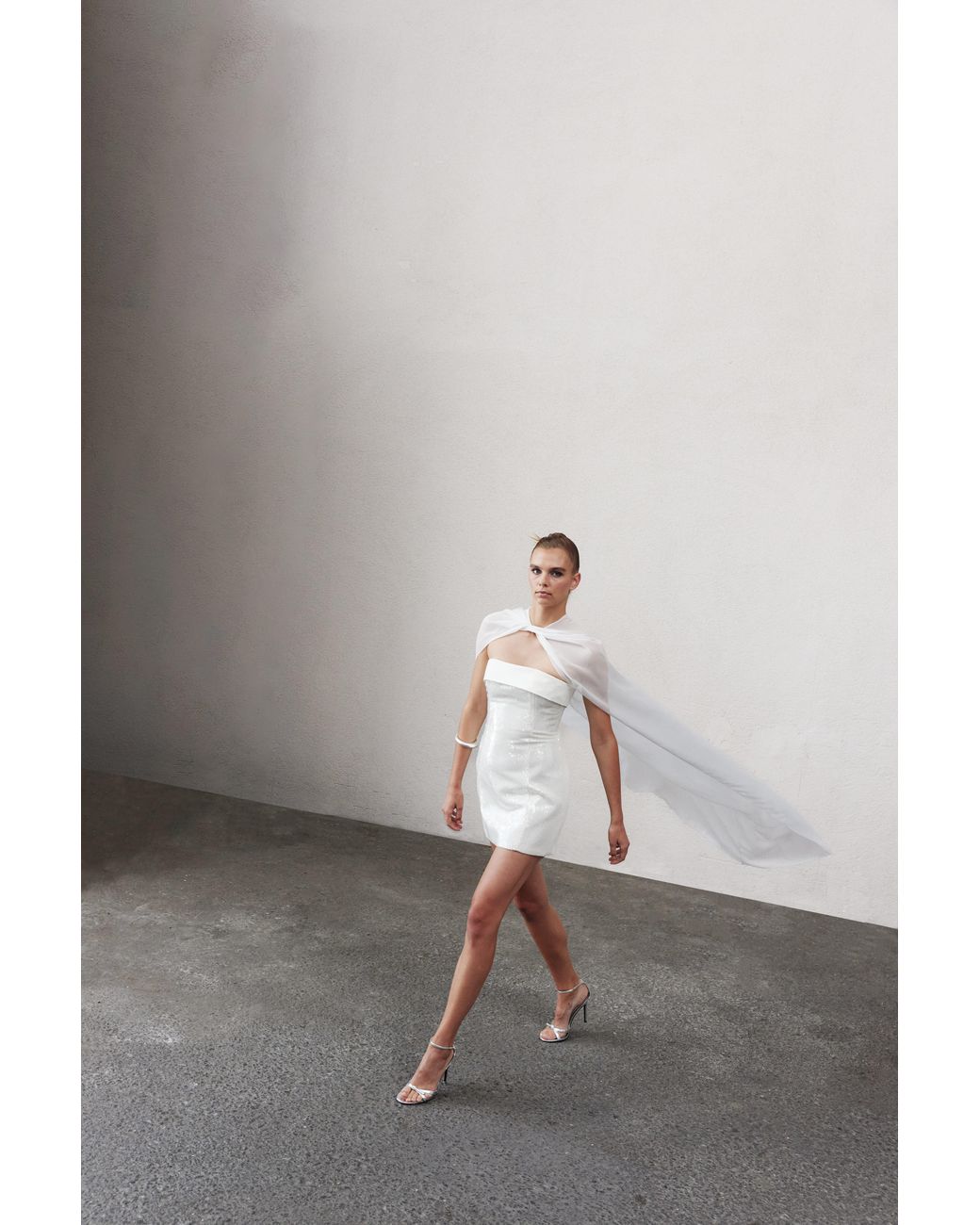NAZLI CEREN White Martine Sequin Mini Dress