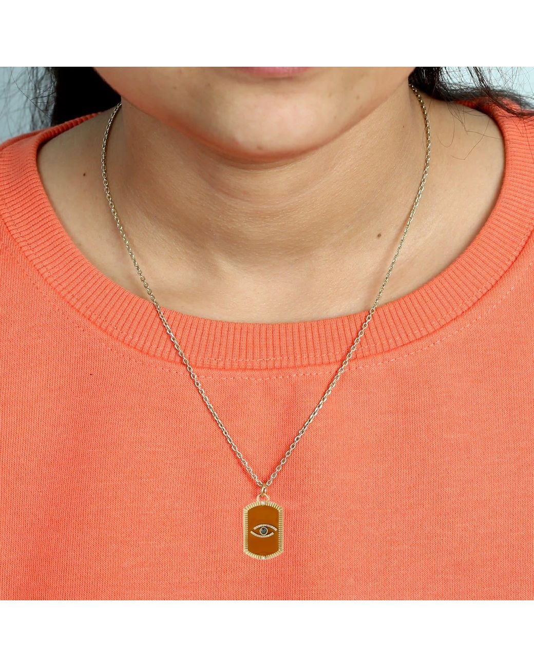 Artisan Metallic 18K Enamel & Diamond Evil Eye Pendant