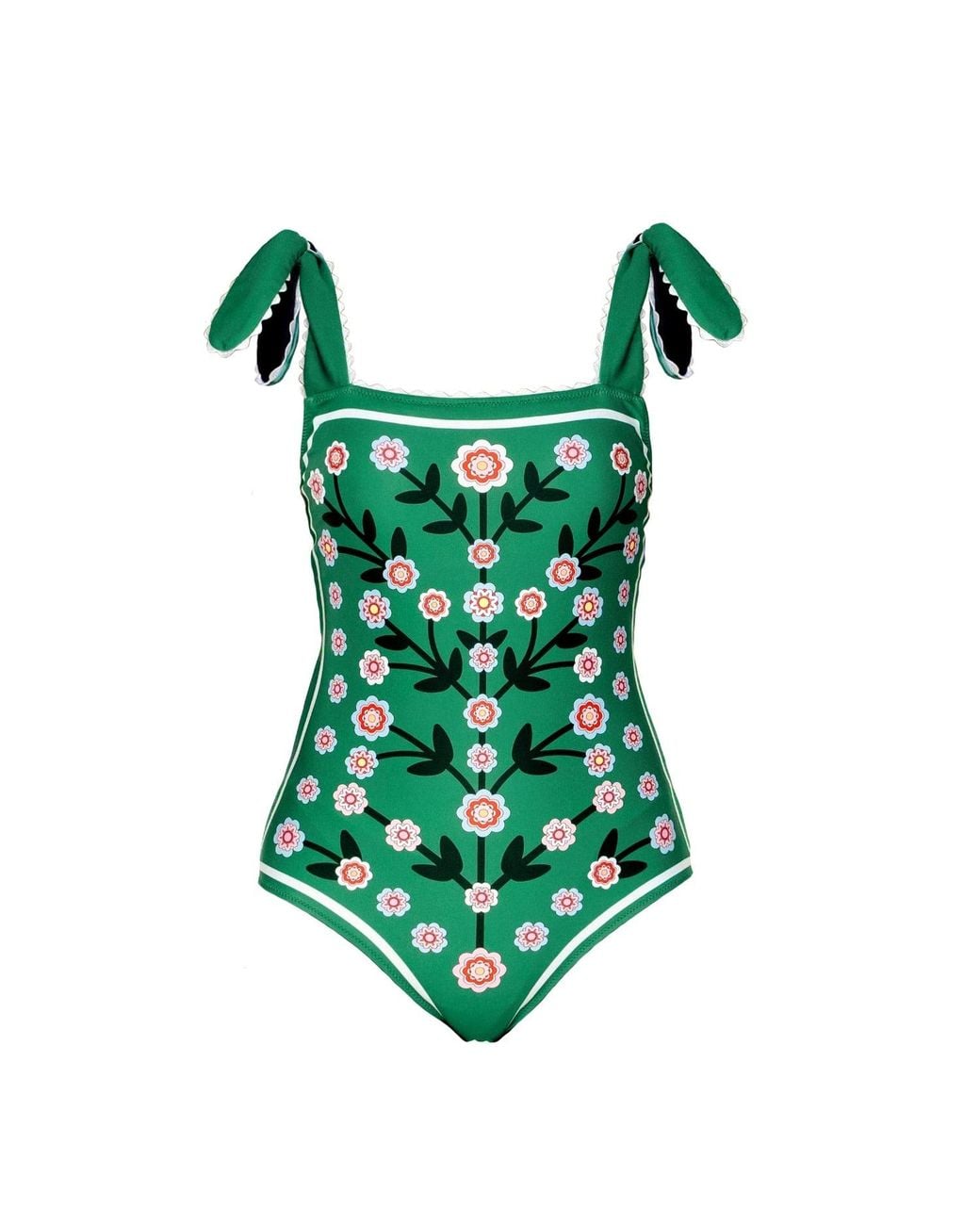 Jessie Zhao New York Green Midnight Bloom Reversible One-Piece Swimsuit