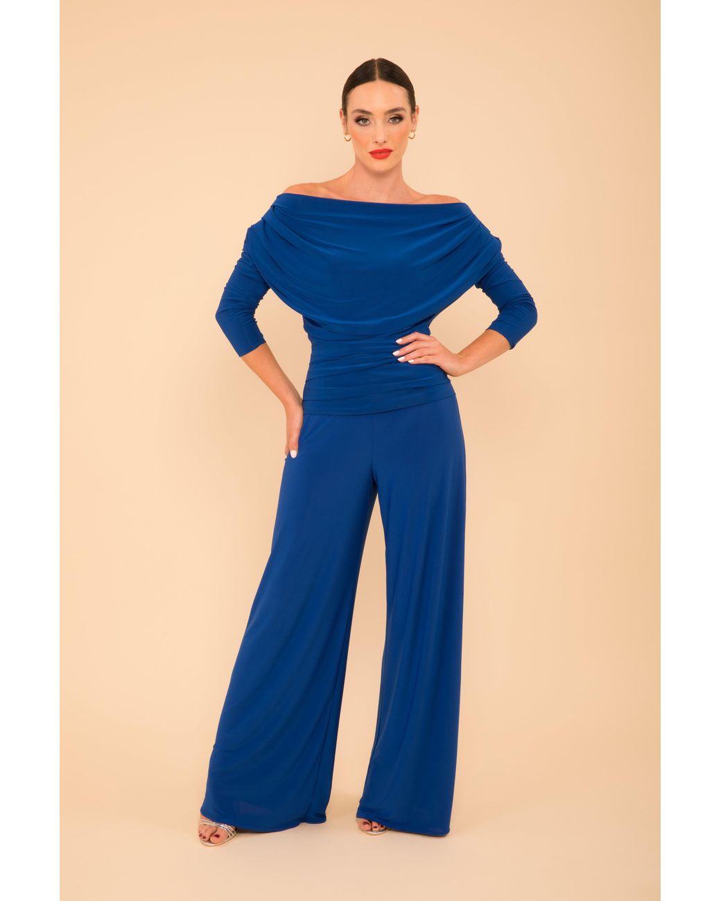 Atom Label Blue Carbon Jumpsuit With Sleeve