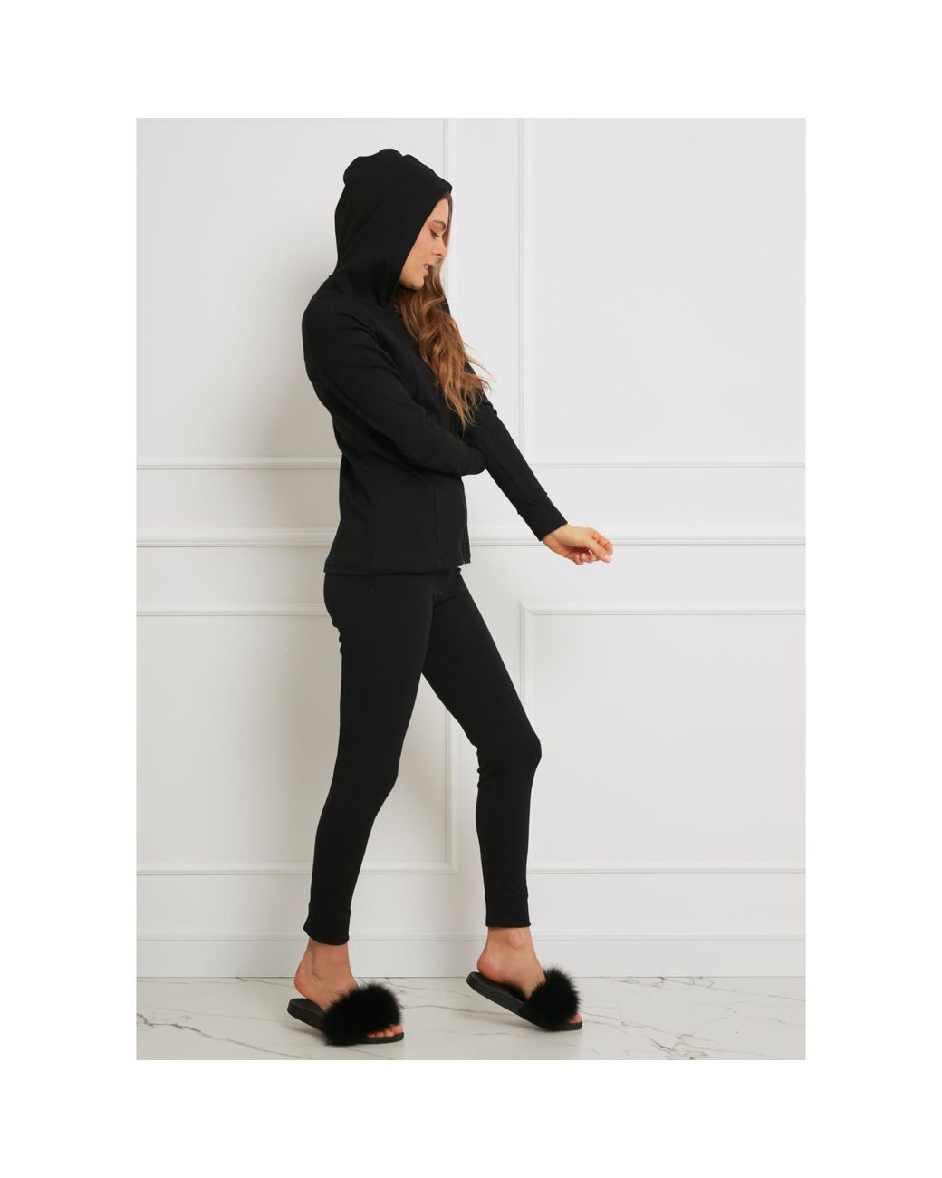 Oh!Zuza Blue Cotton Fitted Tracksuit Zip Hoodie & Lounge Tight