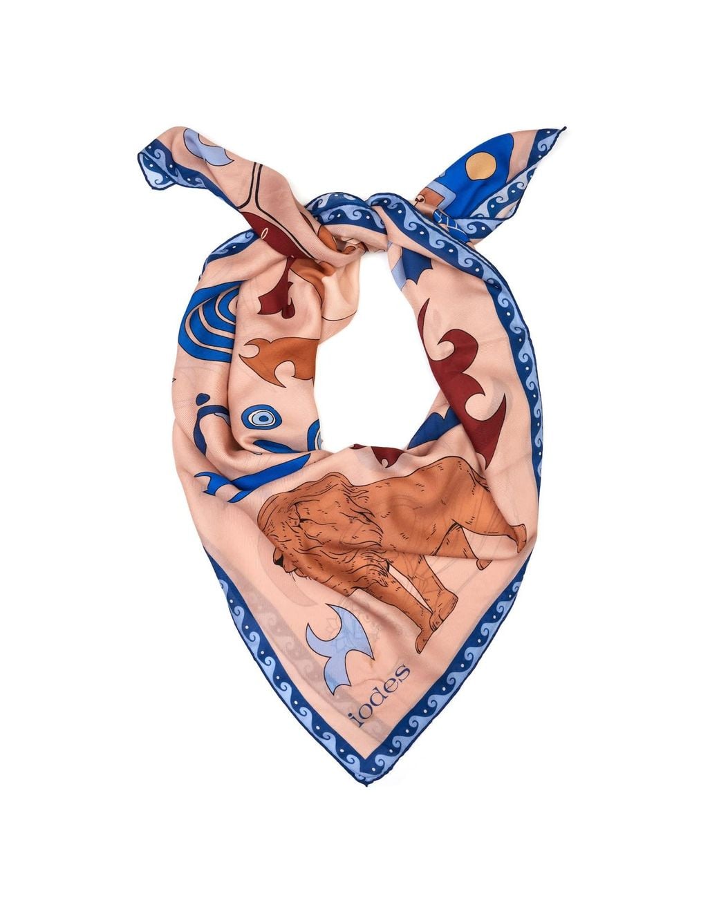 Iodes Blue Athens Large Wool&Silk Shawl