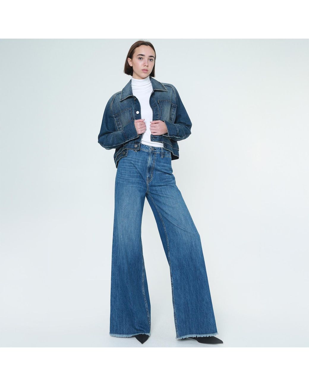 NOEND Blue Sophia Super High Rise Wide Leg