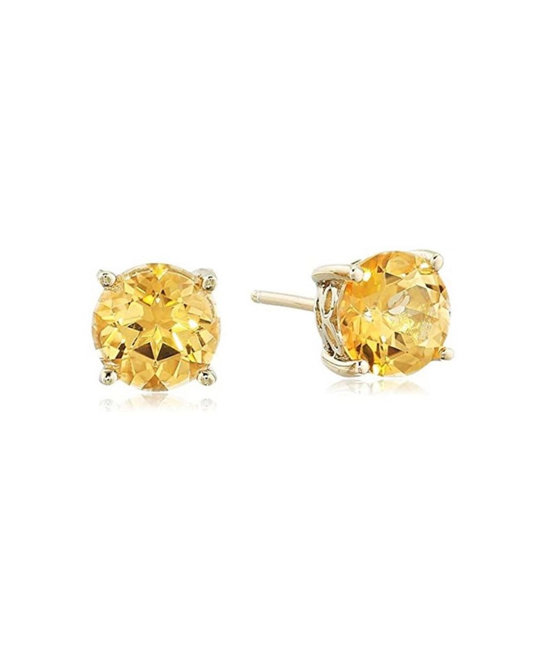 Diamonbliss Green 7Mm Round Cut Solitaire Stud Earrings