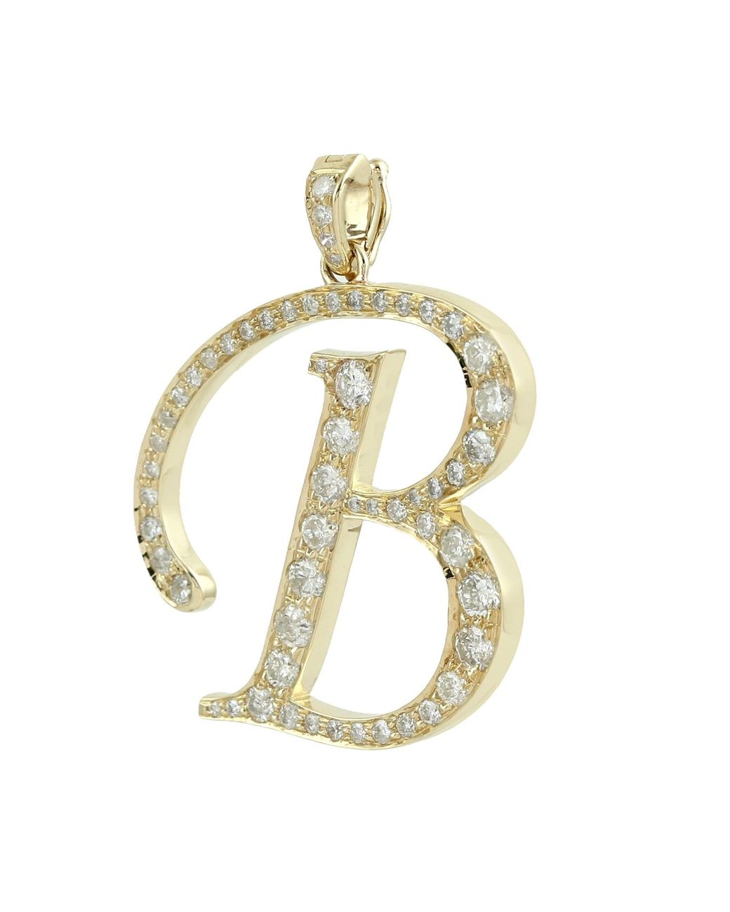 Artisan Diamond “B” Initial Pendant in Metallic | Lyst
