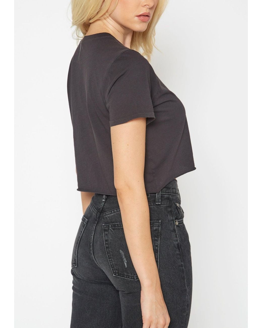 NOEND Black Cropped Loose Tee