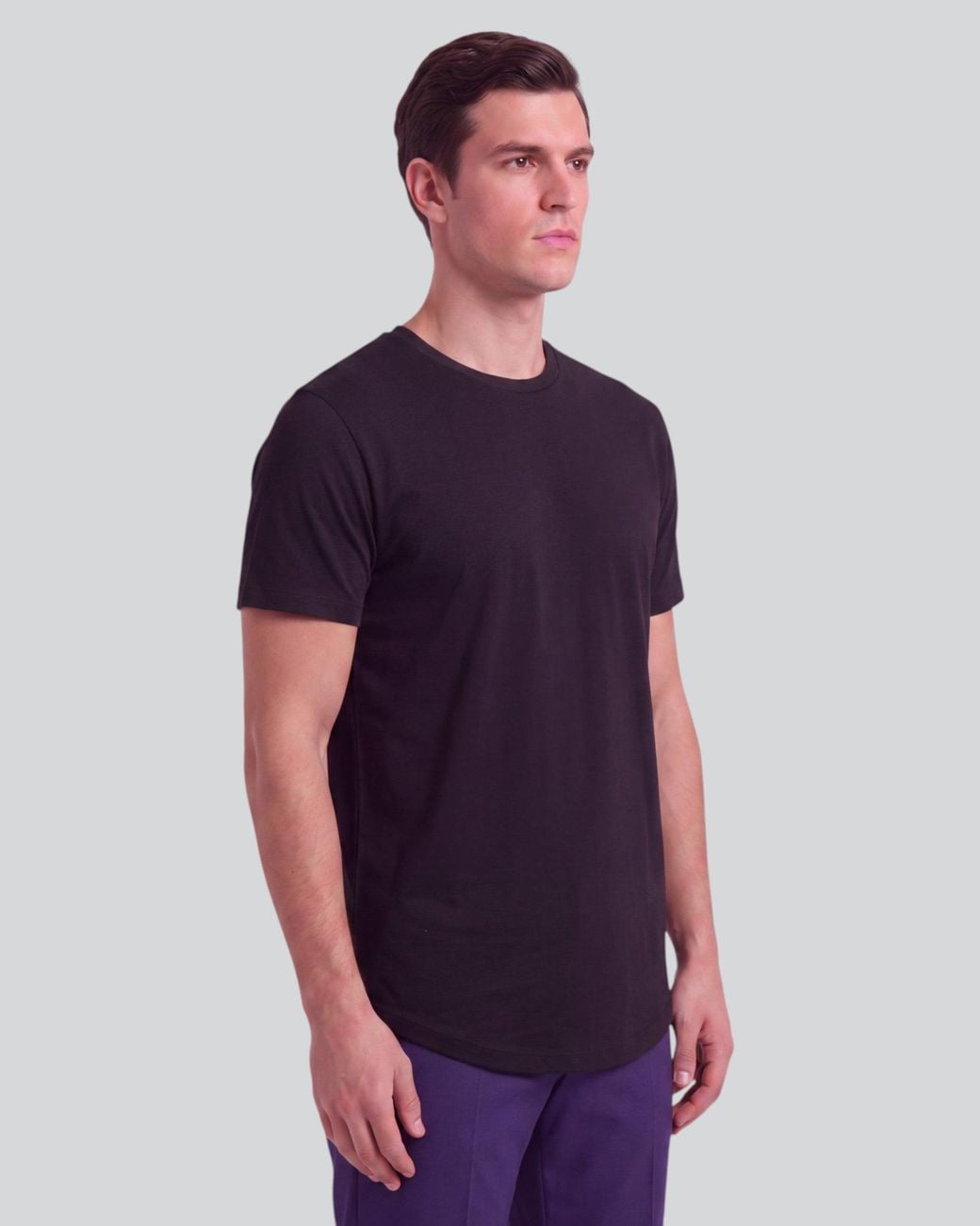 Lords of Harlech Black Timothy Stretch Cotton Crew-Neck Tee for men