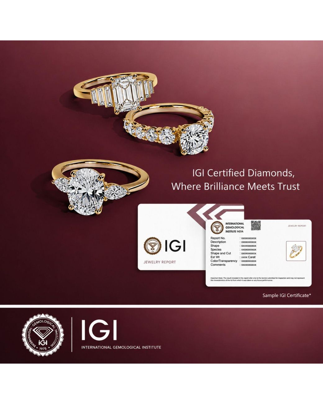 Aya Fine Jewelry Metallic 4 Carat Igi Certified Emerald Cut Lab Grown Diamond Engagement Ring