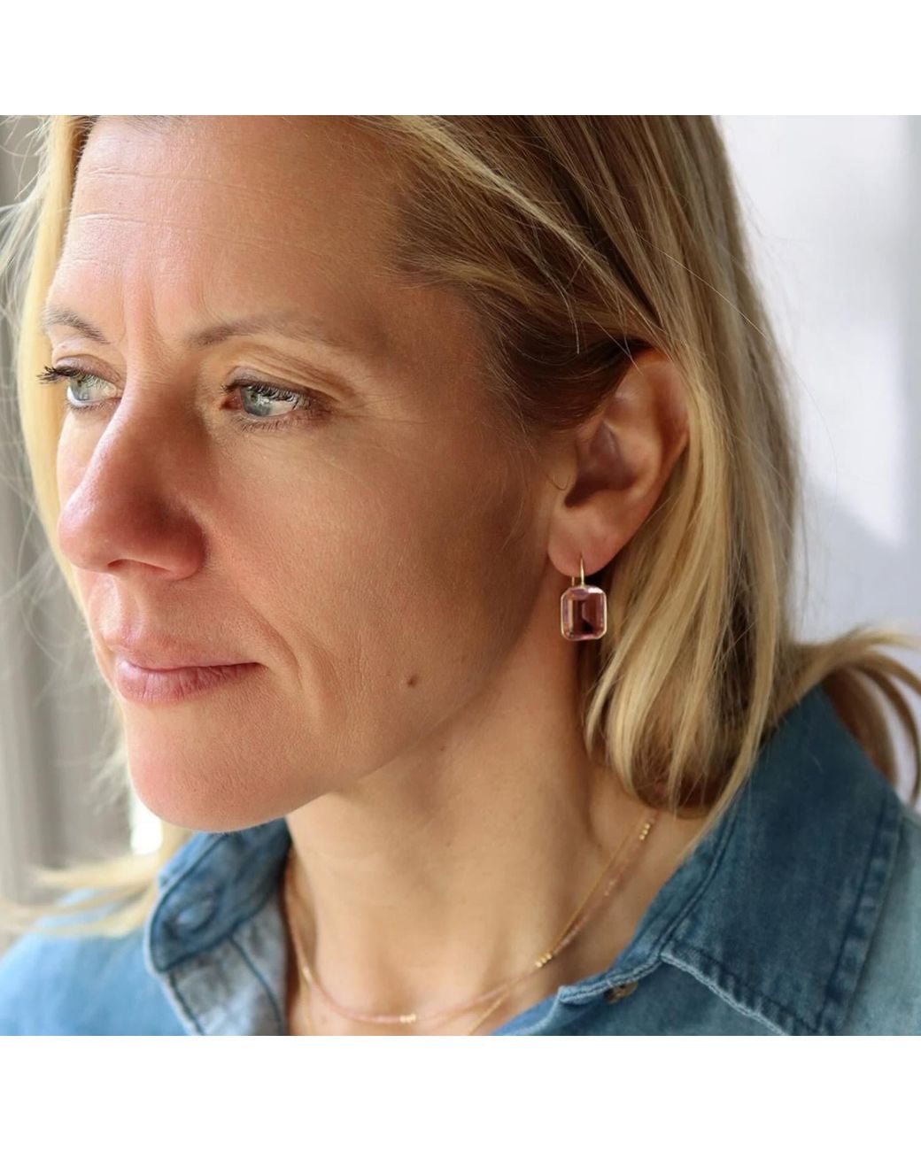Hye Jane Jewelry Pink Small Gemma Quartz Earrings