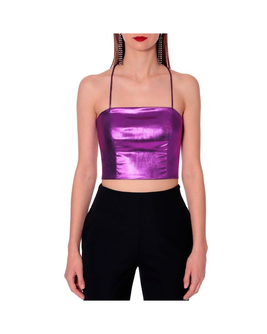 AGGI by HALEWSKI Purple Nelly Sparkling Grape Crop Top