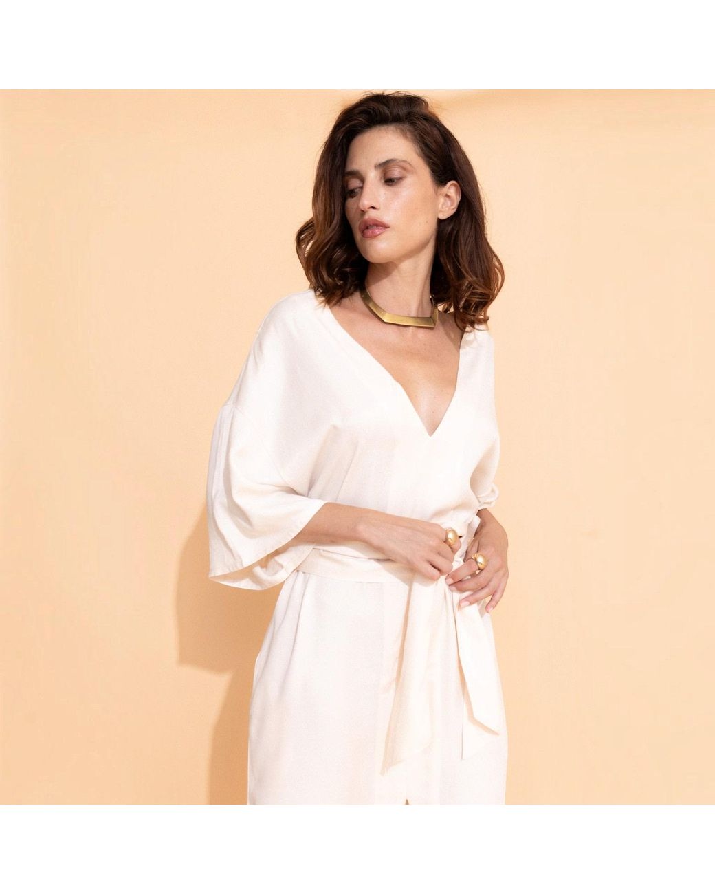 Casa Lélé Natural The Lana Kaftan Dress