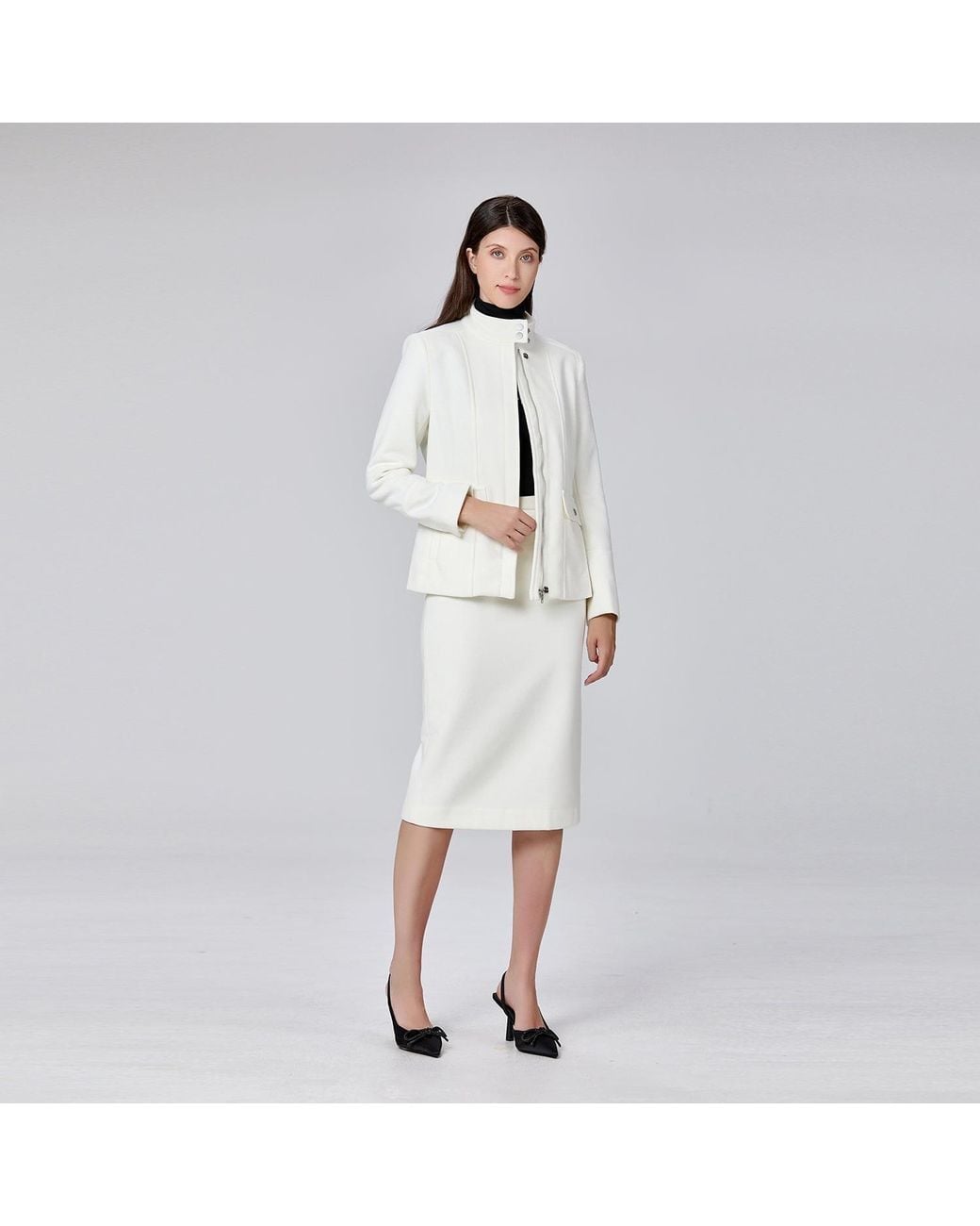 Smart and Joy Blue Straight Minimalist Skirt