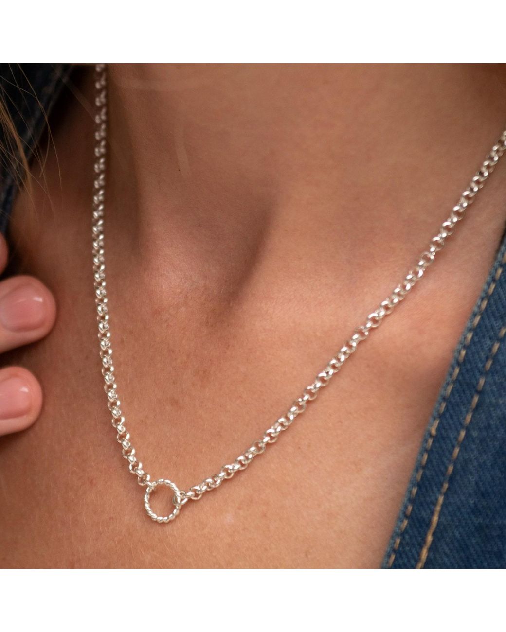Lily Charmed Metallic Sterling Eternity Twist Charm Collector Necklace