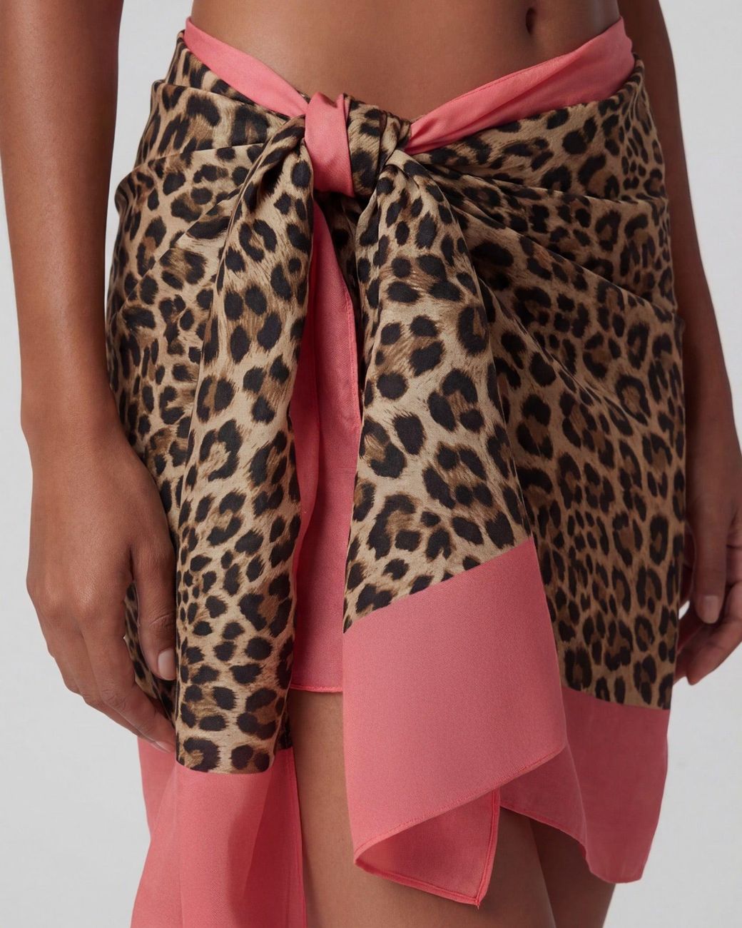 Lords of Harlech Pink Sapphira Leopard Printed Scarf
