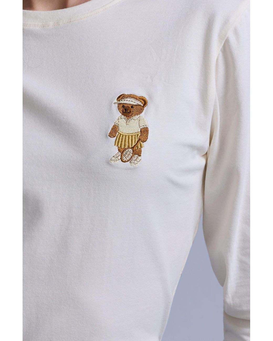 Rave on Trend White Teddy Icon Long Sleeve