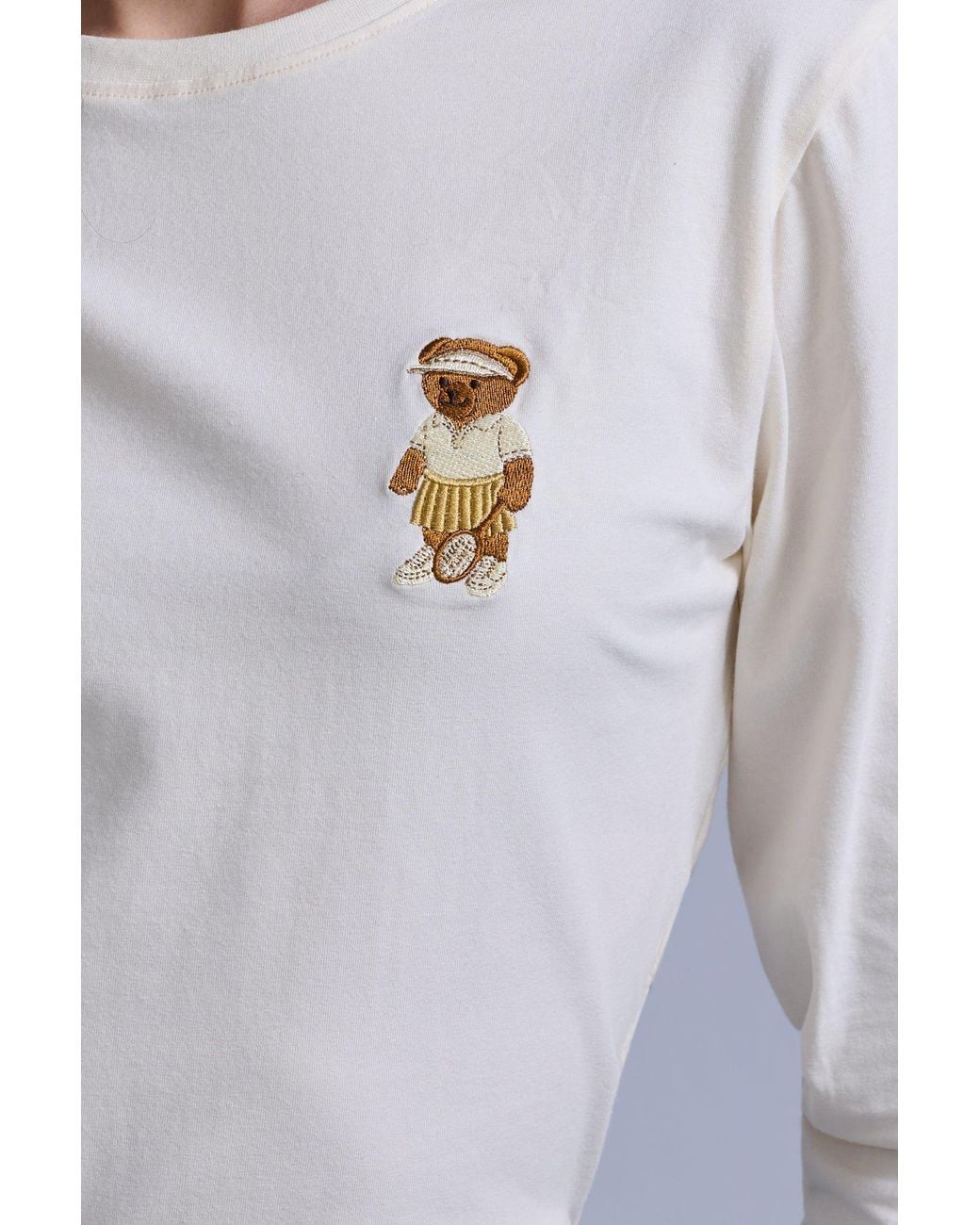 Rave on Trend White Teddy Icon Long Sleeve