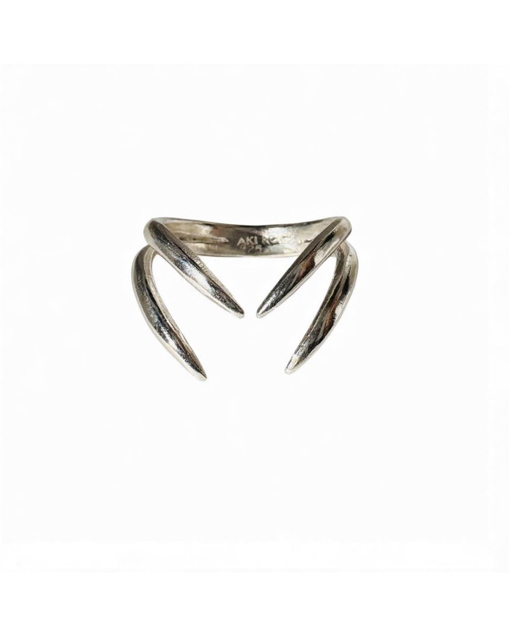 Aki Roc Jewelry White The Hug Ring Duo -Sterling