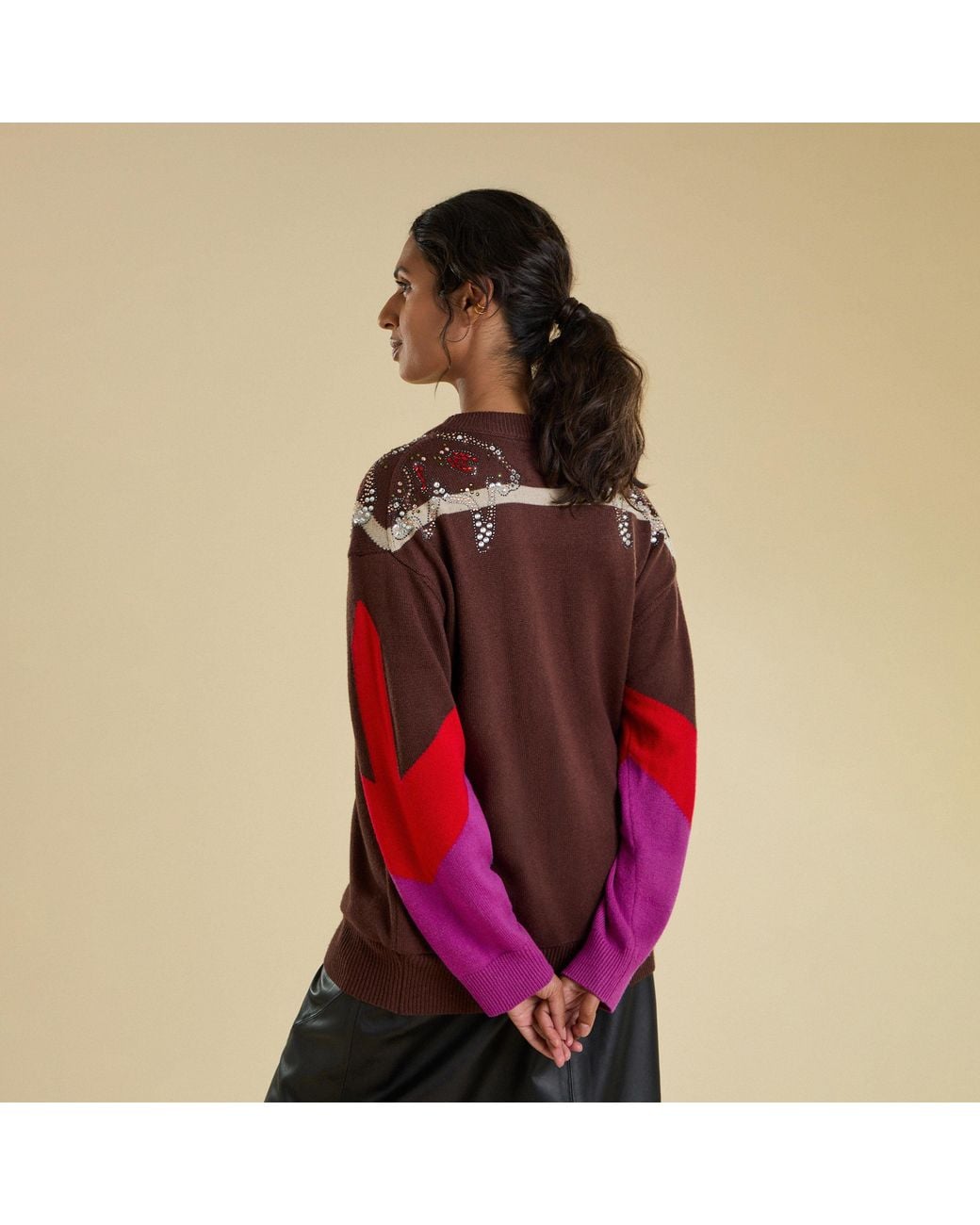 Maison Wanda Red Sports Luxe Jumper