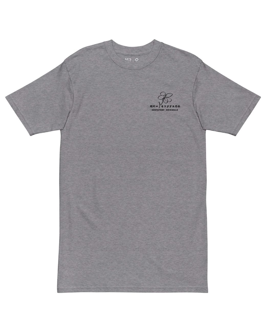 Anchor and Crew Gray Heather Gustatory Originals Coffee Blossom Heavy Cotton Embroidered T-Shirt
