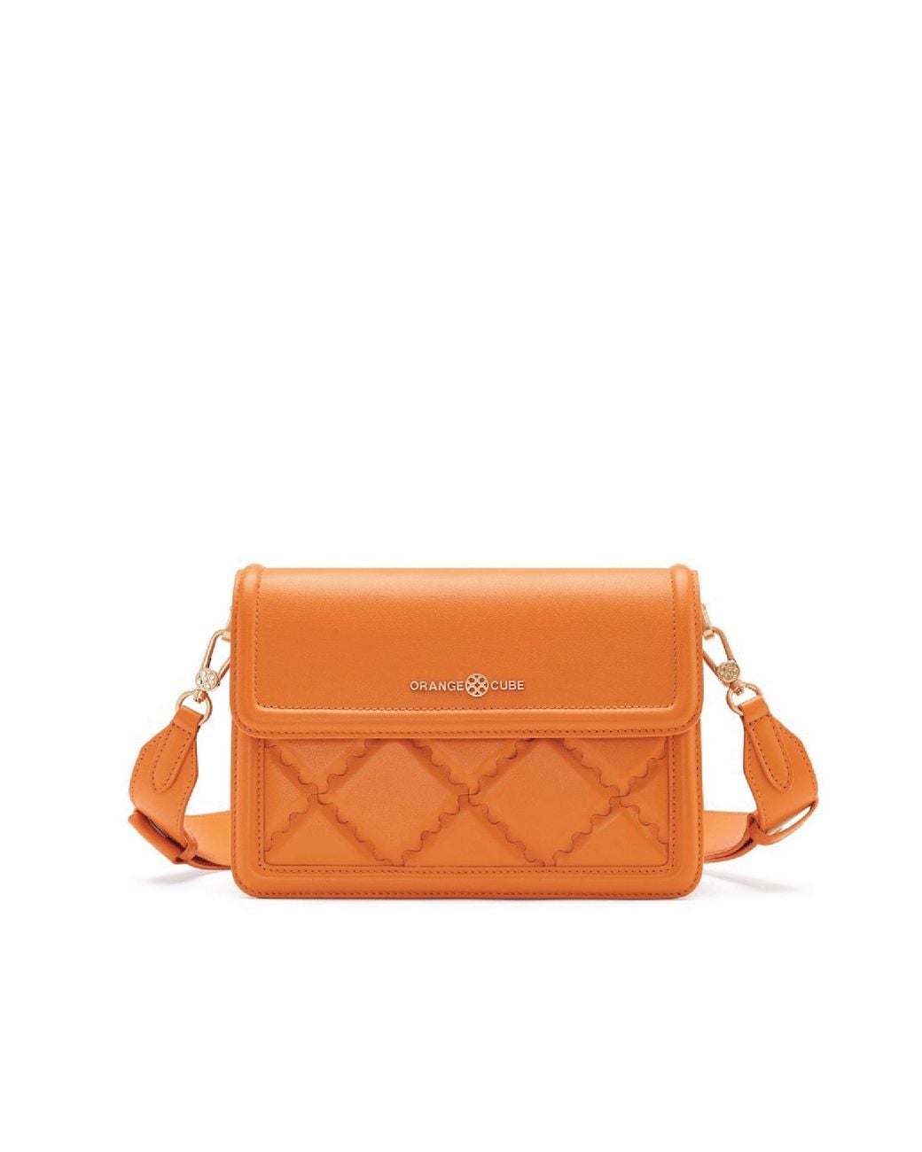 Orange Cube Orange Mosaic Compact Messenger Bag