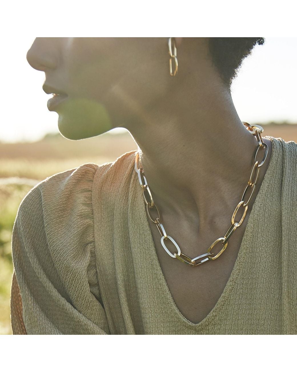 Biko Jewellery Metallic Essential Chainlink Collar