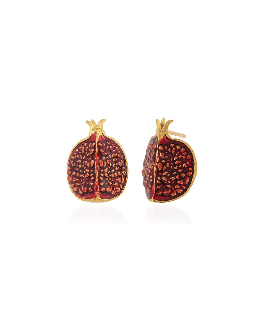 Milou Jewelry Brown Pomegranate Slice Earrings