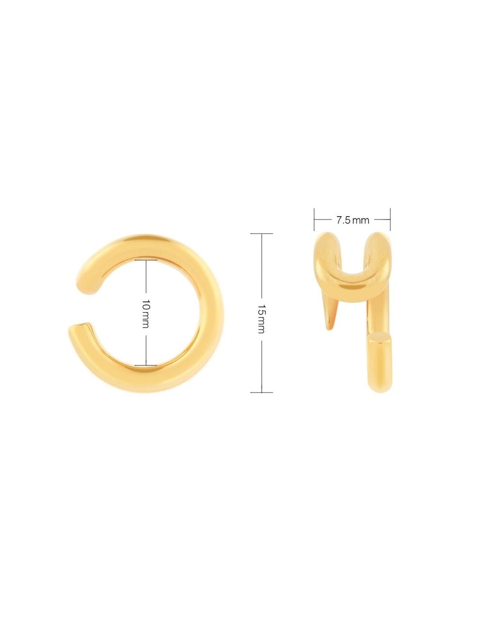 Meulien Metallic Pointed Double Band Ear Cuff