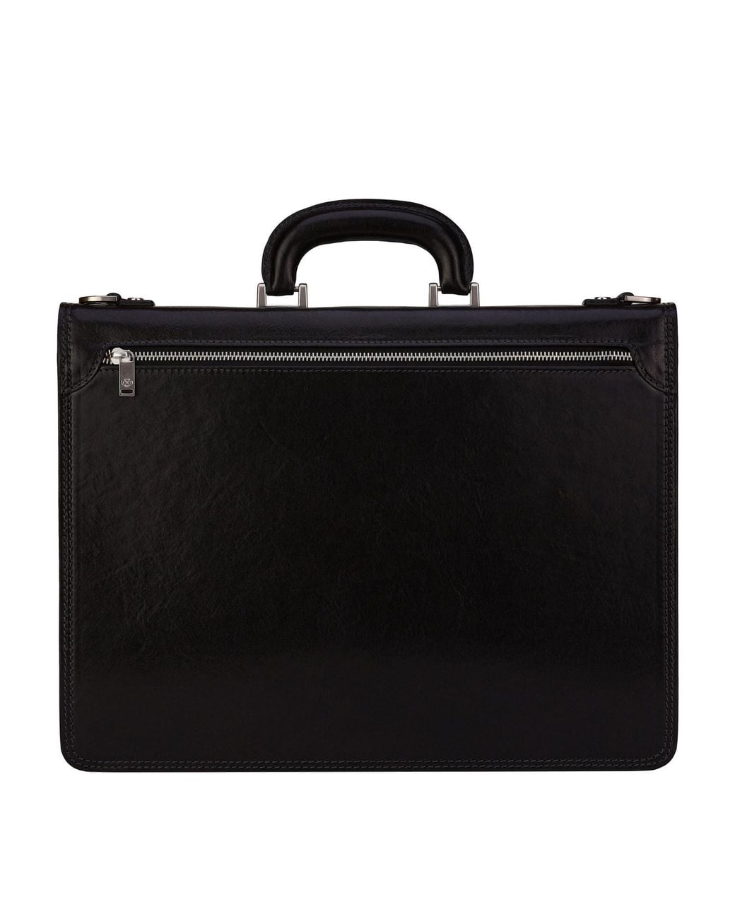 Time Resistance Black Leather Briefcase