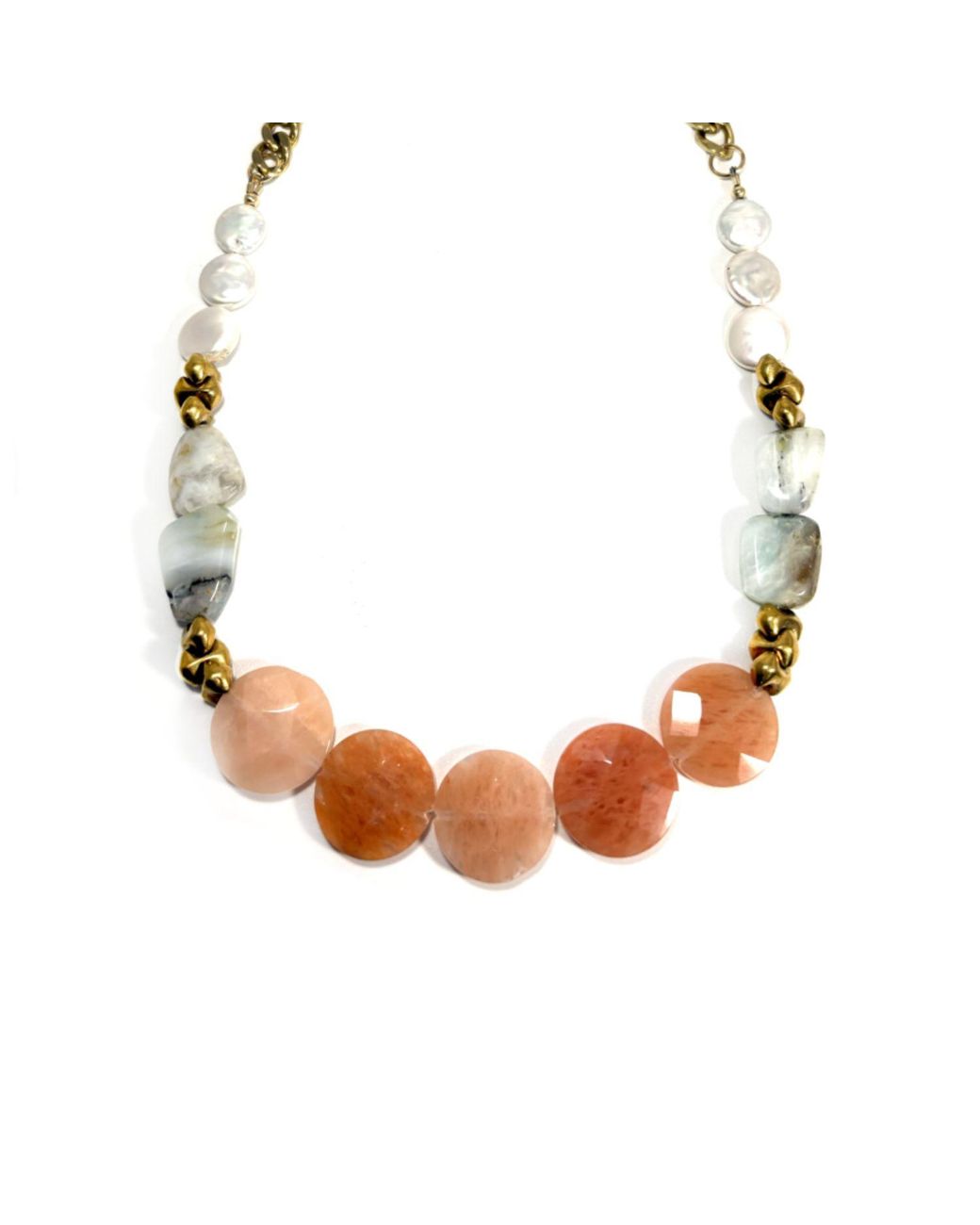 Rachel Nathan Brown Peach Aventurine Coin