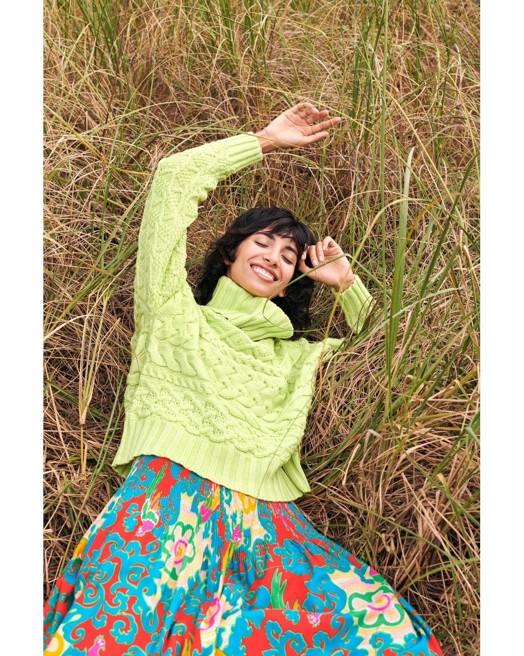 Gigi Knitwear Green Cable Sweater