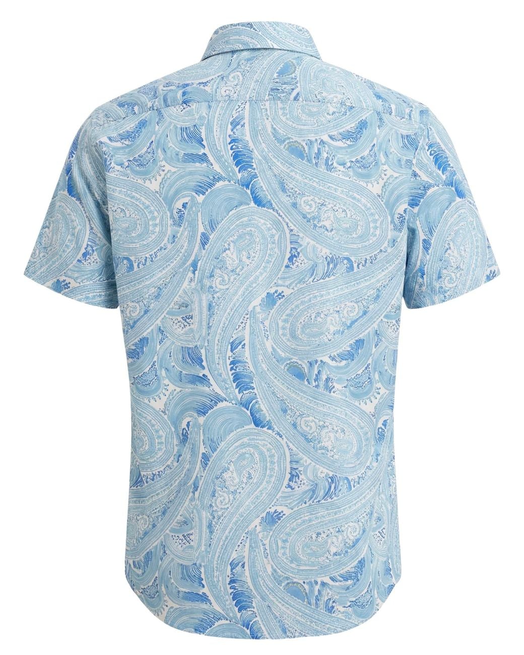 Lords of Harlech Blue Tyler Marakesh Paisley Short Sleeve Shirt for men