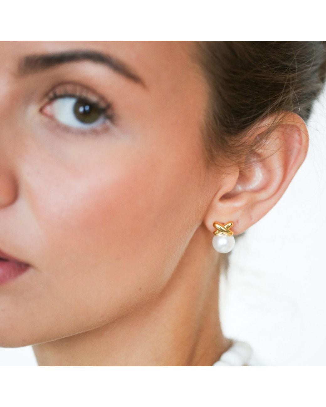Miss Cecilia Metallic Grace Pearl Earrings