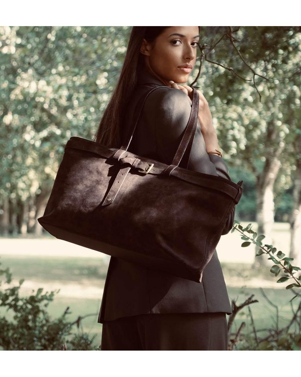 Apatchy London Brown The Esme Chocolate Suede Bag