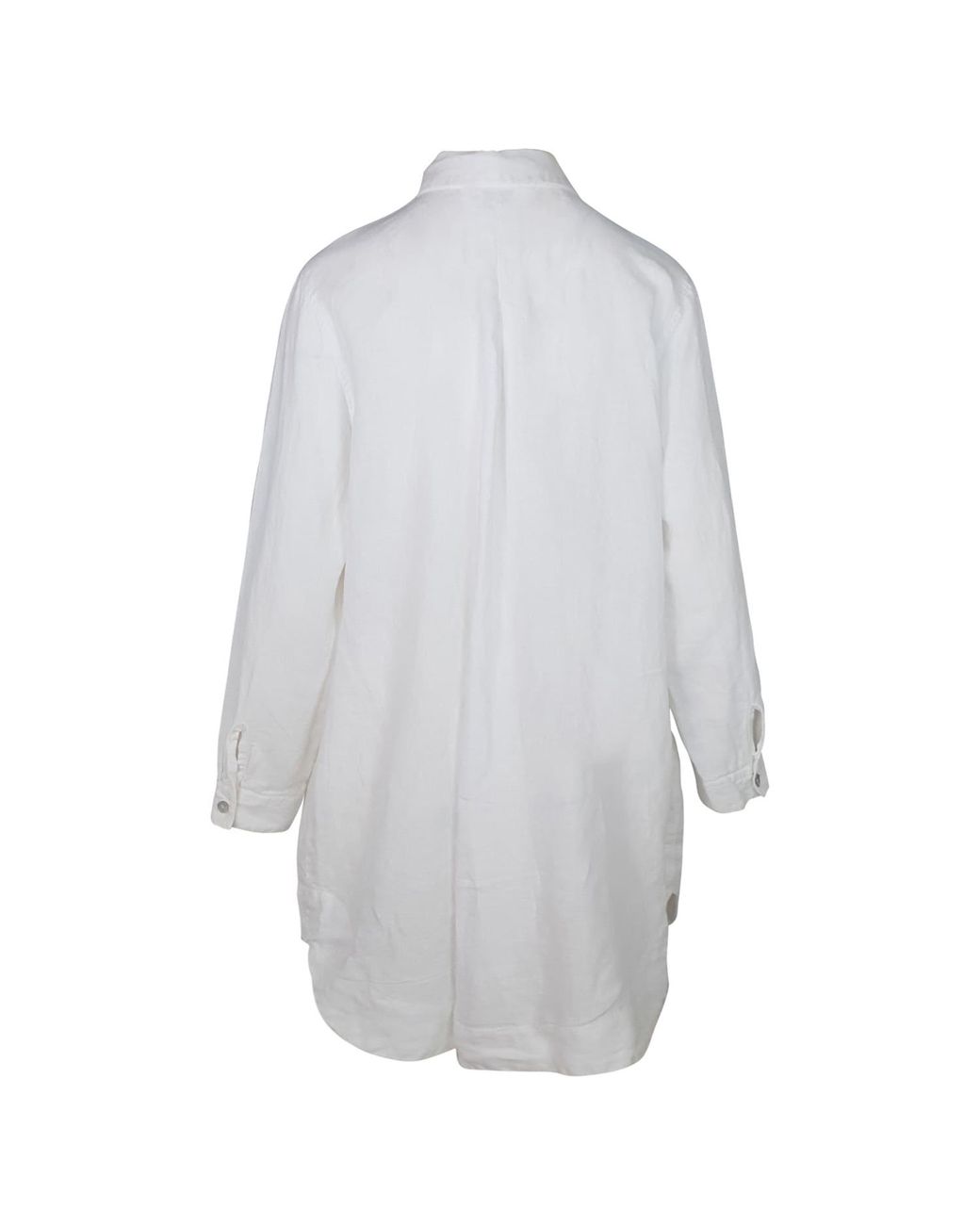 Haris Cotton Gray Long Sleeved Oversized Linen Shirt Dress