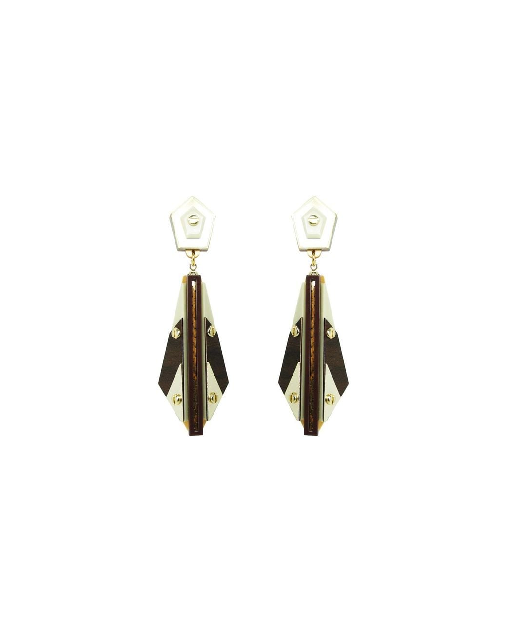 Gissa Bicalho Metallic Acrylic Handmade Earring Tower