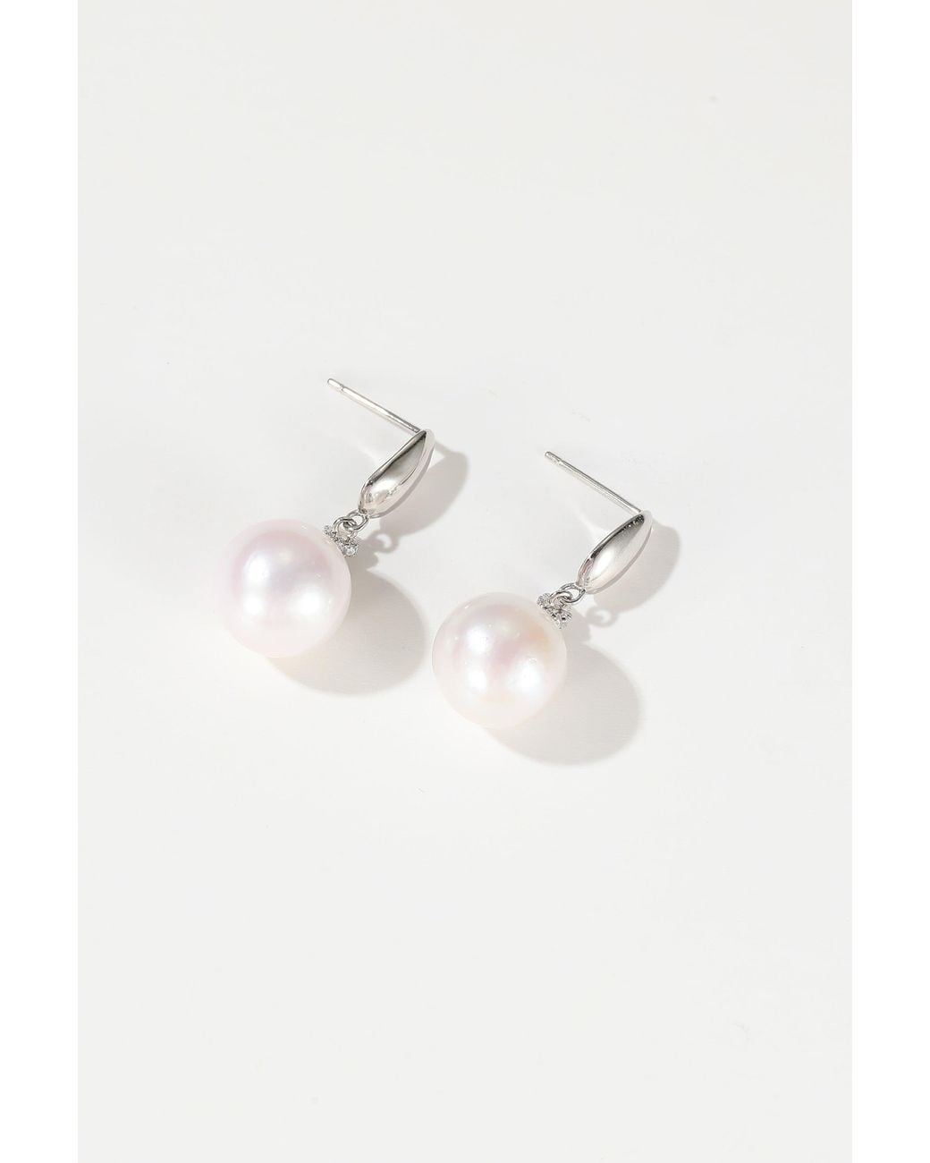 Classicharms White Doris Sterling Freshwater Pearl Drop Earrings