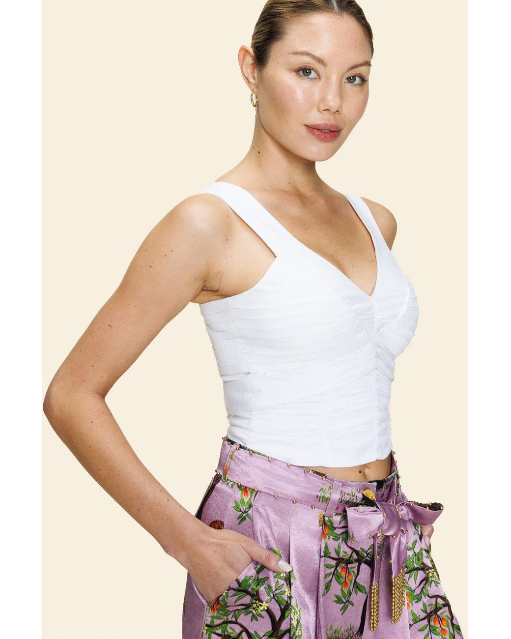 Ashaki White Adhara Cotton Sleeveless Top