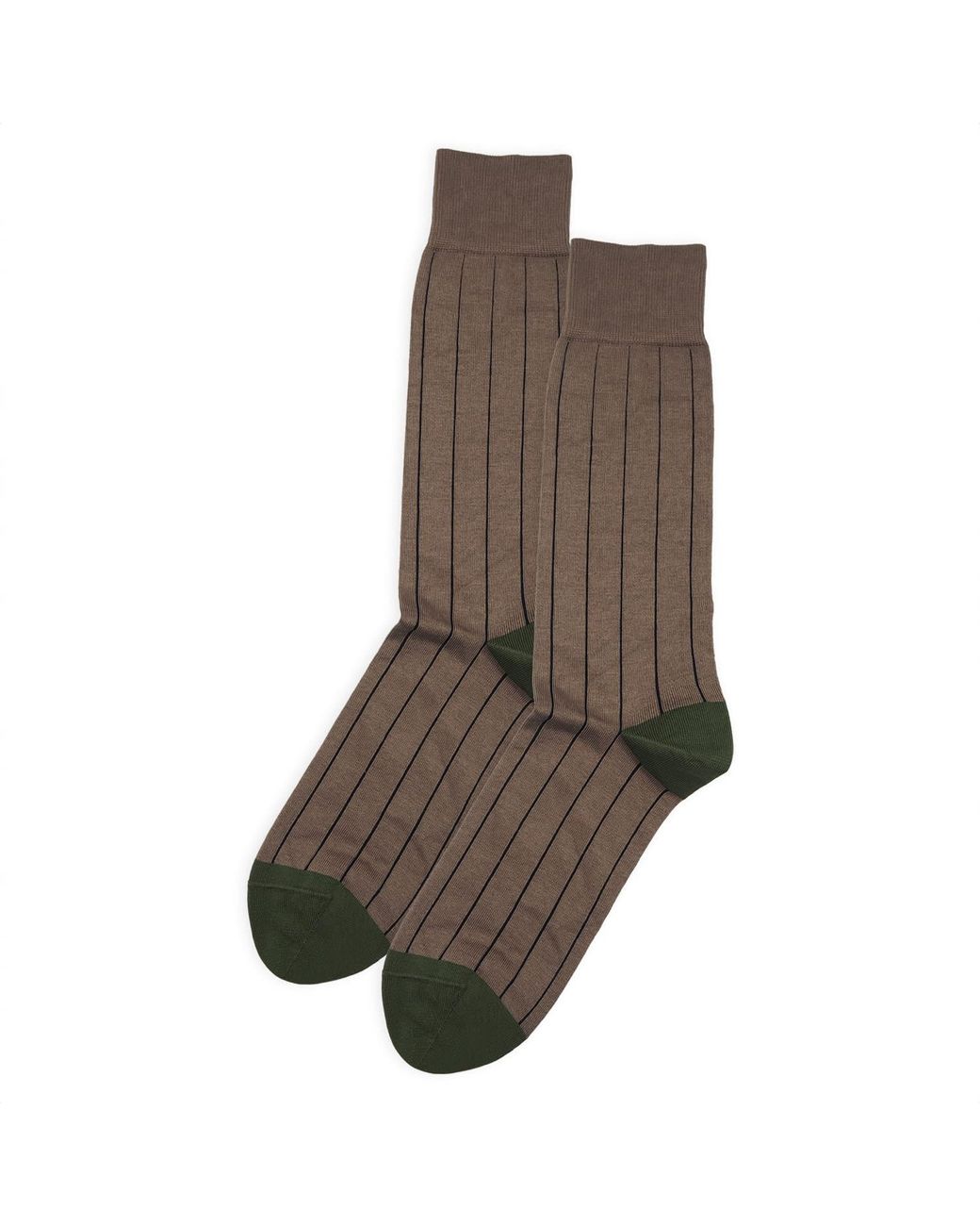 Peper Harow - Made in England Brown Pin Stripe Socks for men