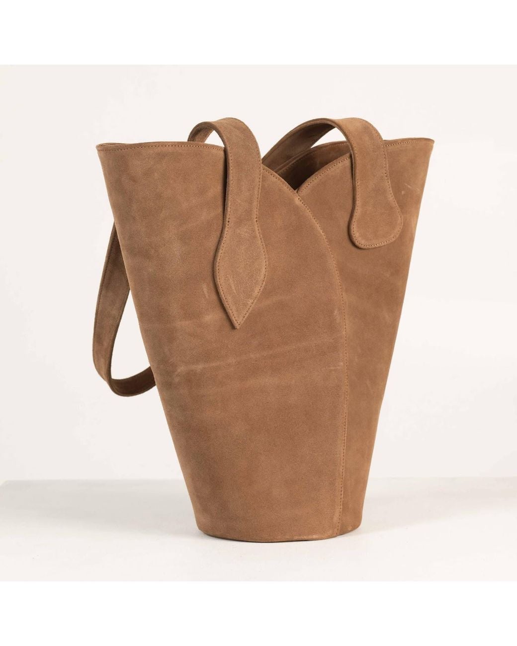 Tarea Studio Brown Oh Lala Tote Suede Leather Bag