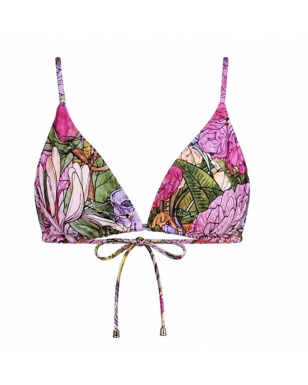 Plivati Pink Mia String Triangle Bra Style Bikini Top